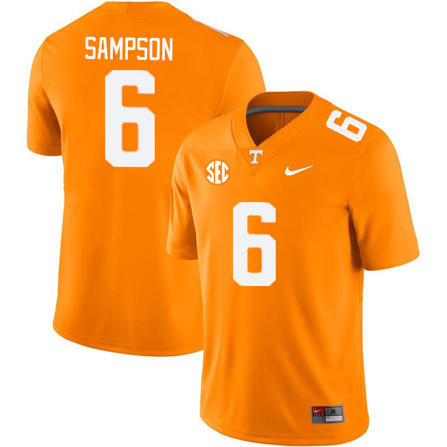 Men #6 Dylan Sampson Tennessee Volunteers College Football Jerseys Stitched Sale-Orange